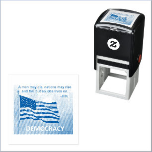 JFK Quote Democracy American Flag Design Self-inking Stamp