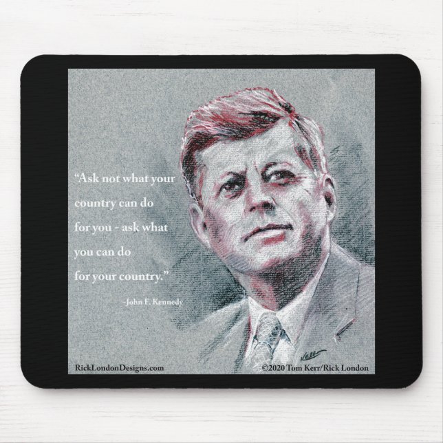 JFK & Quote Mouse Mat (Front)
