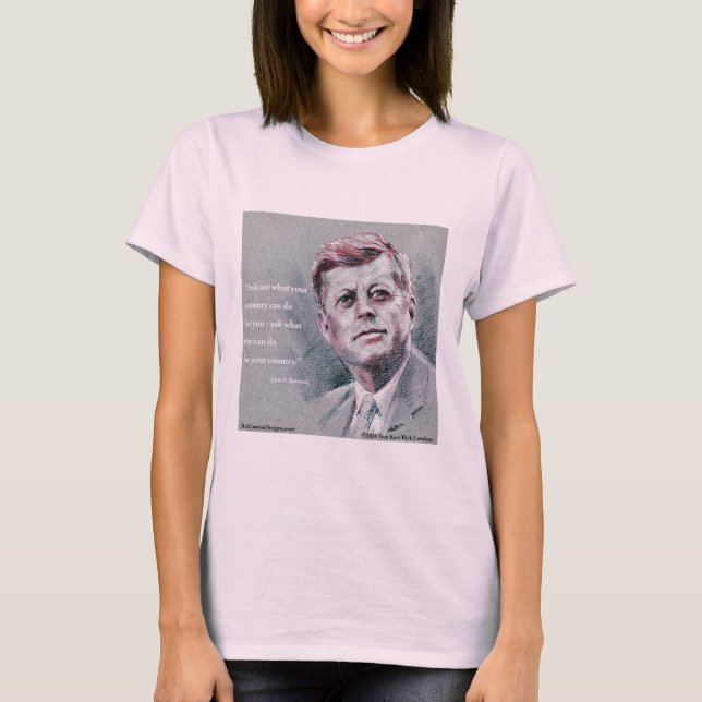 JFK & Quote Womens T-Shirt (Front)