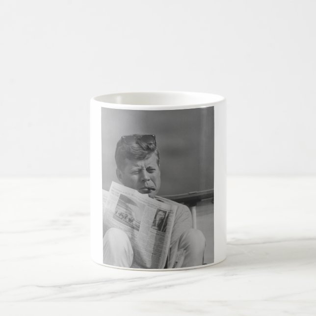 JFK Relaxing Outside Coffee Mug (Center)