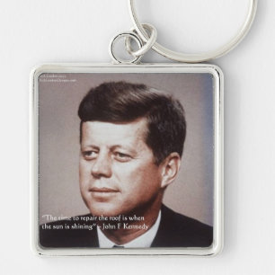 JFK Repair The Roof Famous Quote Key Ring