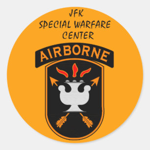 JFK SPECIAL WARFARE CENTER CLASSIC ROUND STICKER