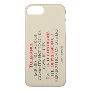 JFK Tolerance Quote Typography iPhone 8/7 Case