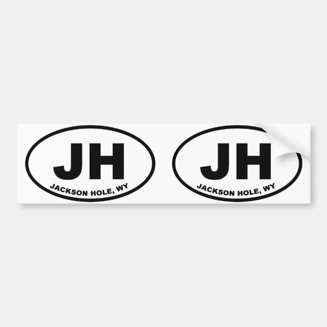 JH Jackson Hole Wyoming Bumper Sticker (Front)