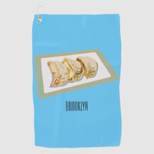 Jiaozi / Chinese dumplings cartoon illustration Golf Towel