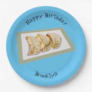 Jiaozi / Chinese dumplings cartoon illustration Paper Plate