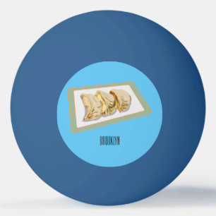 Jiaozi / Chinese dumplings cartoon illustration Ping Pong Ball