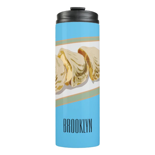 Jiaozi / Chinese dumplings cartoon illustration Thermal Tumbler (Front)