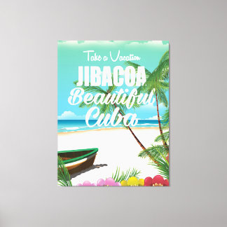 Jibacoa beach Cuba travel poster Canvas Print