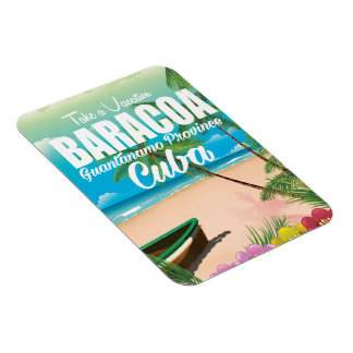 Jibacoa beach Cuba travel poster Magnet