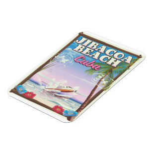 Jibacoa beach Cuba travel poster Magnet