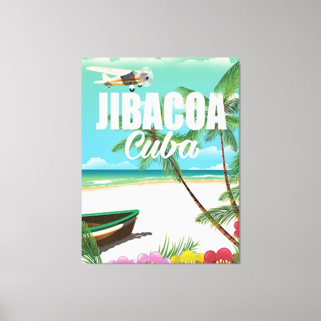 Jibacoa beach vacation poster canvas print (Front)