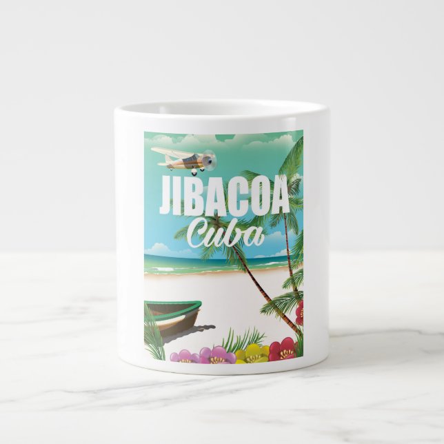 Jibacoa beach vacation poster large coffee mug (Front)