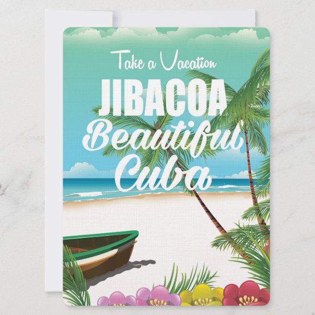 Jibacoa Cuba beach vacation poster Invitation (Front)