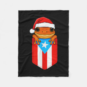 Jibaro Coqui Frog Puerto Rico Flag Boricua Cket Ch Fleece Blanket