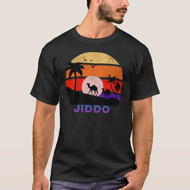 Jiddo Retro Sunset Ocean Grandfather T-Shirt (Front)