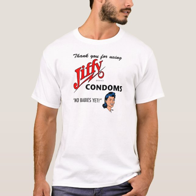 Jiffy Brand Condom Gear! T-Shirt (Front)