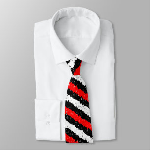 Jiggly Speckled Red Black & White Diagonal Pattern Tie