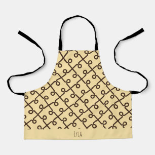 Jigsaw Beige Chocolate Minimal Pattern Apron