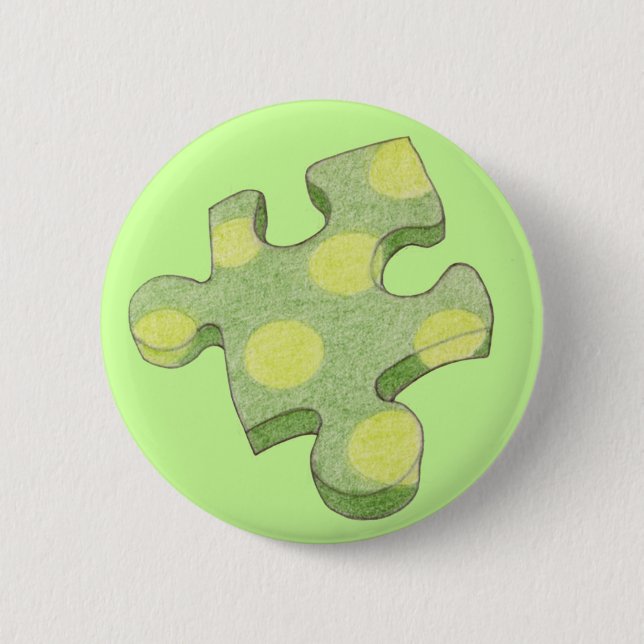 Jigsaw Green Piece Button (Front)