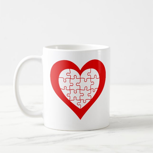 Jigsaw Heart Coffee Mug (Left)