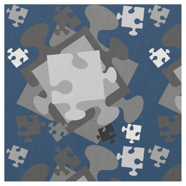 Jigsaw Jumble Fabric (Close Up)