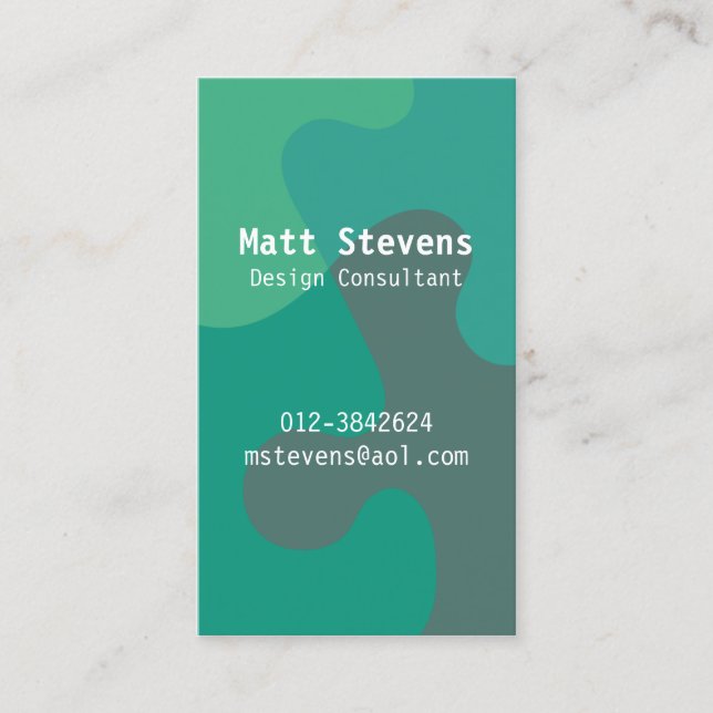 Jigsaw Ocean Tones Business Card (Front)