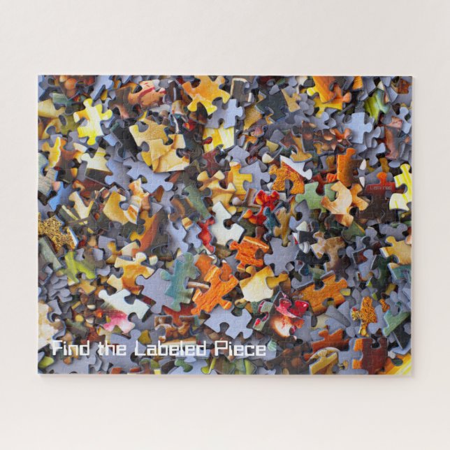 Jigsaw Pieces Custom Text Colorful Unique Jigsaw Puzzle (Horizontal)