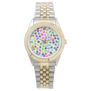 Jigsaw Pieces Two Toned Wrist Watch