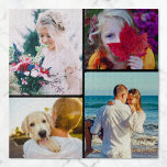 Jigsaw Puzzle 4 Photos Rounded<br><div class="desc">Make your photos fun with this black personalised 4 rounded photos jigsaw puzzle.</div>