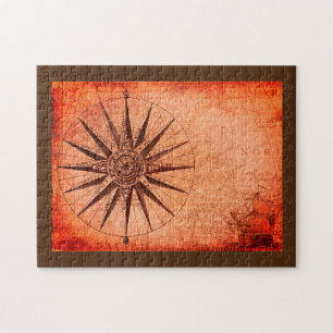 jigsaw puzzle antique map sepia tones
