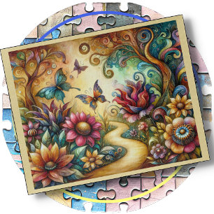 JIGSAW PUZZLE - Butterflies in a Fantasy Garden