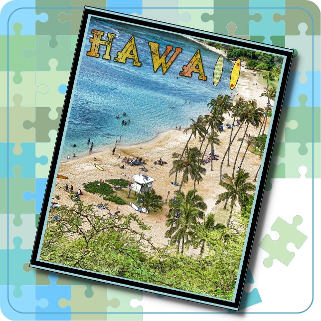 JIGSAW PUZZLE - Colourful Hawaii Travel Poster (Creator Uploaded)