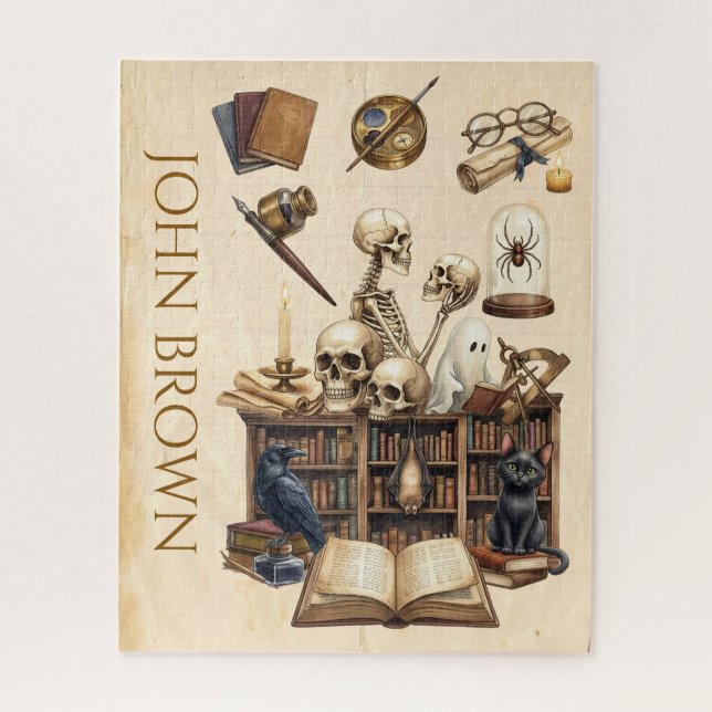 Jigsaw Puzzle Dark Academia Gothic Personalised  (Vertical)