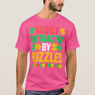 Jigsaw Puzzle - Easily Distracted By Puzzles T-Shirt