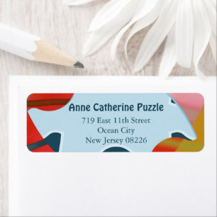 Jigsaw Puzzle Kids Birthday Party Return Address