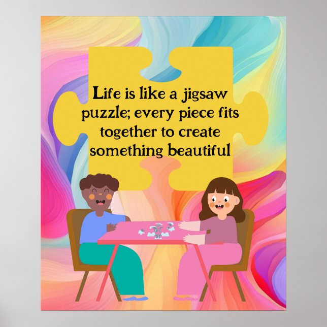 Jigsaw Puzzle lovers gift poster life is (Front)