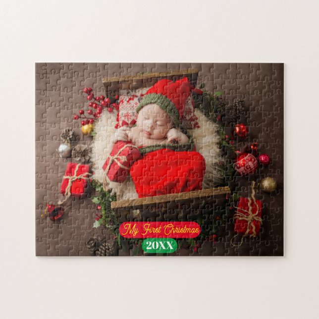 Jigsaw Puzzle -My First Christmas -Add Photo/year (Horizontal)