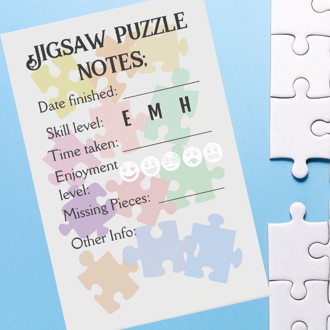Jigsaw puzzle notes for puzzler fanatic  (Jigsaw notes)