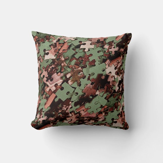 Jigsaw  Puzzle Novelty American Mojo Throw Pillow (Front)
