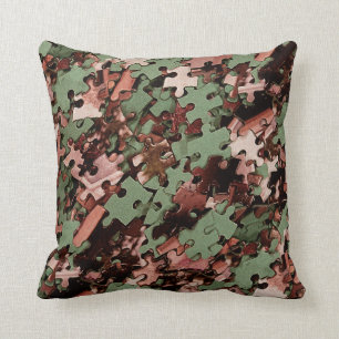 Jigsaw Puzzle Novelty American Mojo Throw Pillow