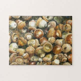 Jigsaw Puzzle of a field of fallen Acorns