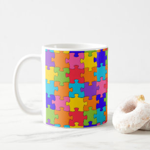 Jigsaw Puzzle pattern - Multicolor Pieces Coffee Mug