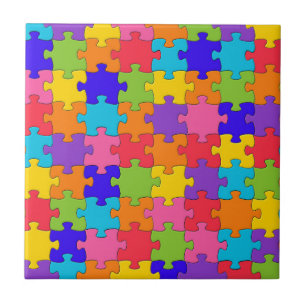 Jigsaw Puzzle pattern - Multicolor Pieces Tile