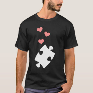 Jigsaw Puzzle Piece Hearts T-Shirt