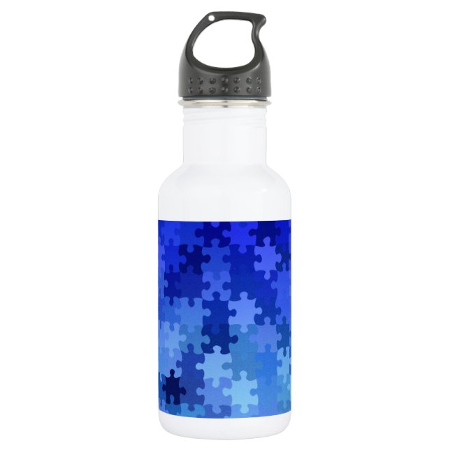 Jigsaw Puzzle Pieces Design 532 Ml Water Bottle (Front)
