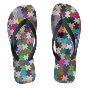 Jigsaw Puzzle Pieces Flip Flops