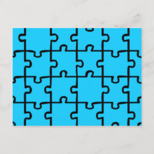 Jigsaw Puzzle Pieces Pattern 3 Postcard