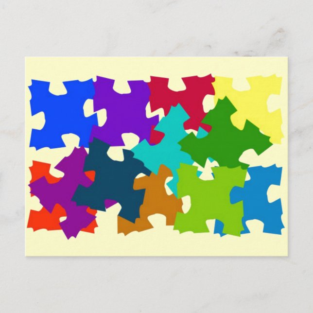 Jigsaw Puzzle Pieces Postcard (Front)