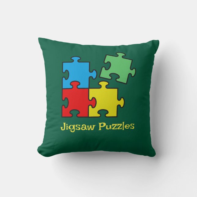 Jigsaw Puzzle Pieces Throw Pillow (Front)